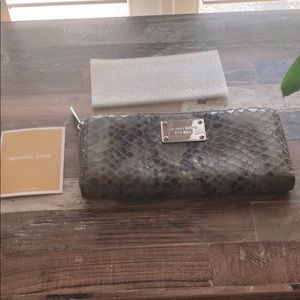 Michael Kors Gray Snakeskin Wallet